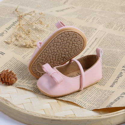 Flache Baby-Prinzessin-Schuhe mit Schleife