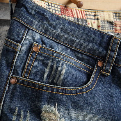 Short en jean déchiré slim pour hommes