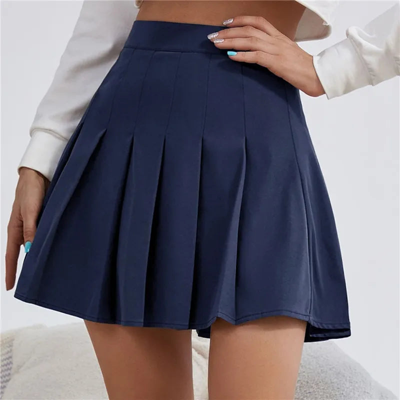 High-Waist Pleated Mini Tennis Skirt for Women