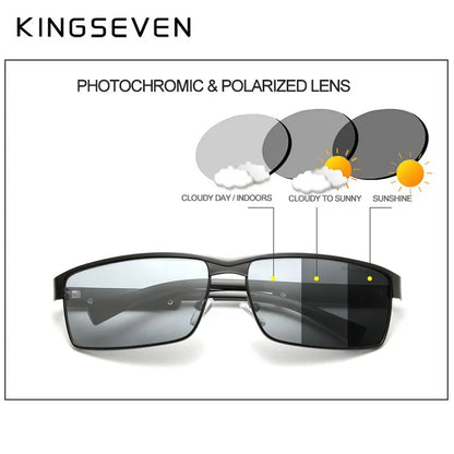 Schicke quadratische Sonnenbrille mit polarisierten, photochromen Gläsern und UV400-Schutz für ein stilvolles Fahren