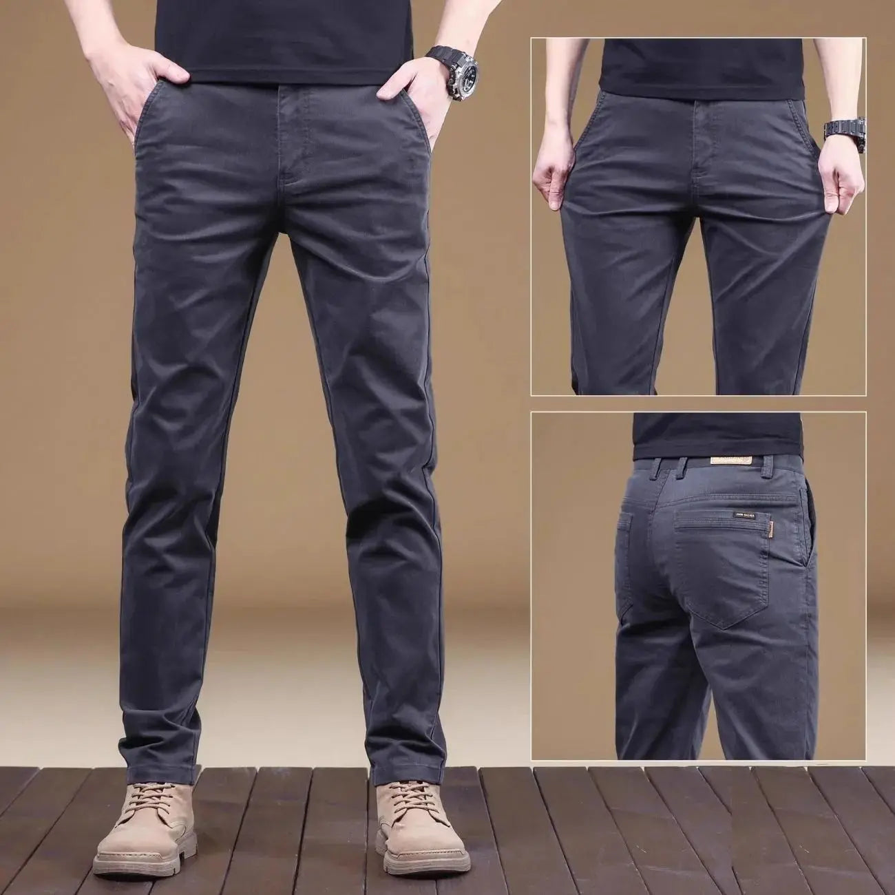 Men's Summer Thin Cotton Formal Slim Fit Pants