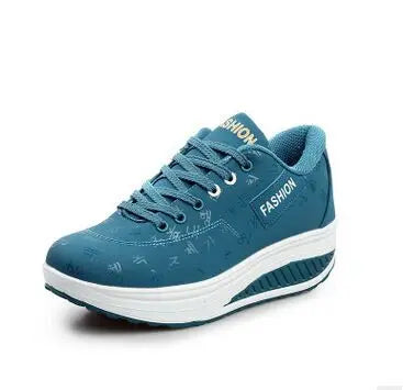 Women's Chunky Thick Sole Wedge Walking Shoes