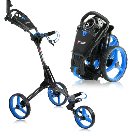 3-Wheel Push Pull Golf Cart Lightweight Smallest Folding Design