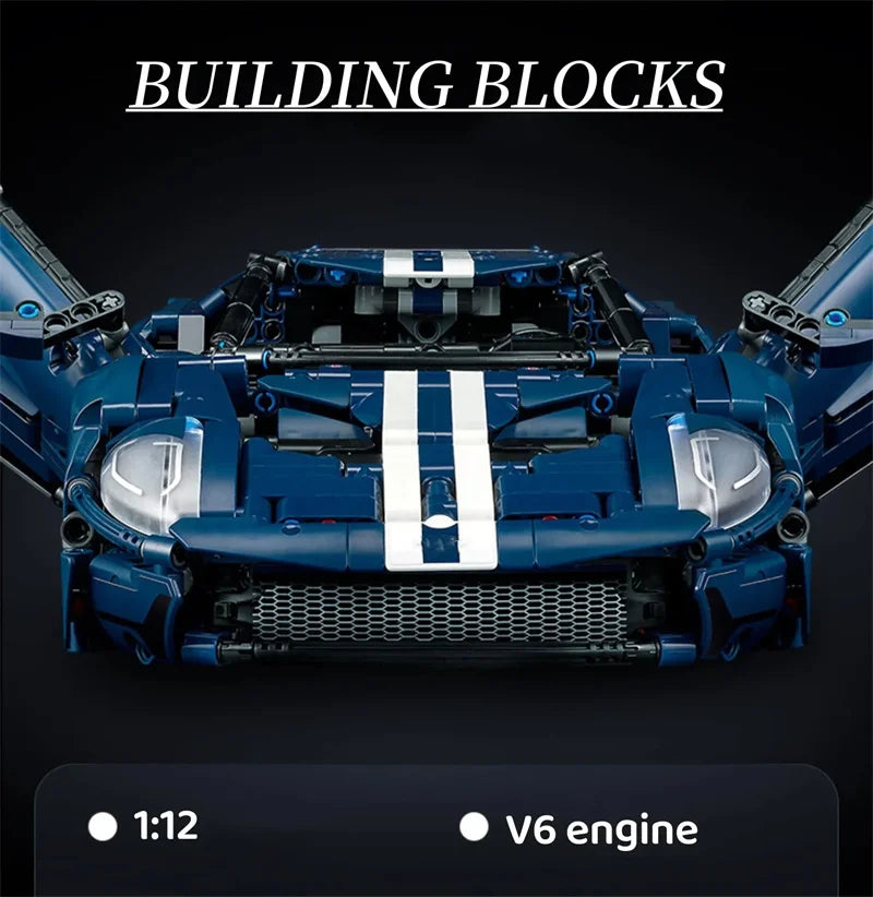 Forded GT – blocs de construction de voiture de sport musculaire, modèle de briques pour enfants