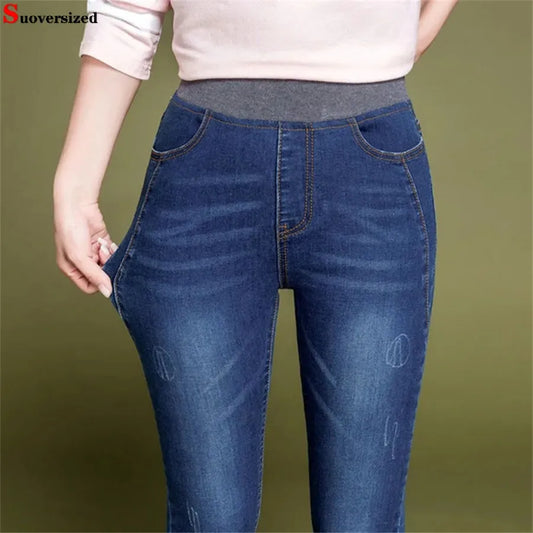Klassische knöchellange Skinny-Denim-Jeans für Damen