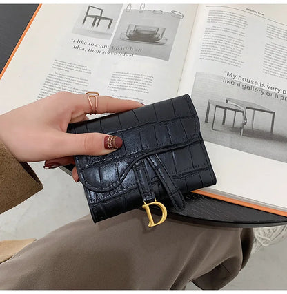 Women’s Long Folding Wallet – Retro Stone Pattern Leather Card Holder & Coin Purse Clutch