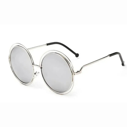 Women's Metal Frame Oversized Mirror Sunglasses