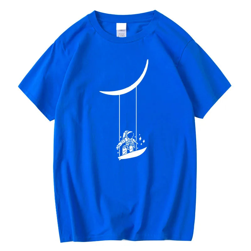 T-shirt à manches courtes et col rond imprimé Astronaut Moon Swing