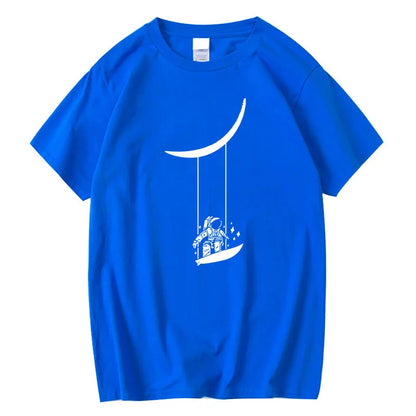 T-shirt à manches courtes et col rond imprimé Astronaut Moon Swing