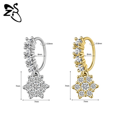 Hochwertige baumelnde Nasenringe mit CZ-Herzen für Frauen
