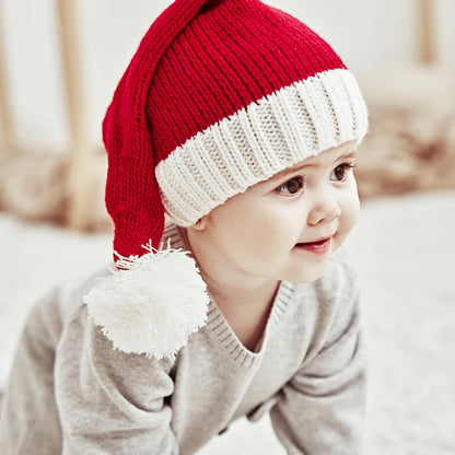 Bonnet de Père Noël tricoté pour enfants et adultes