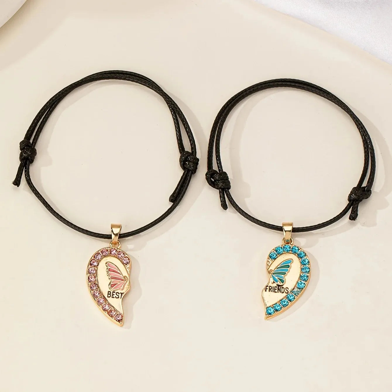 Freundschaftsarmband mit Schmetterlingsherz für Paare