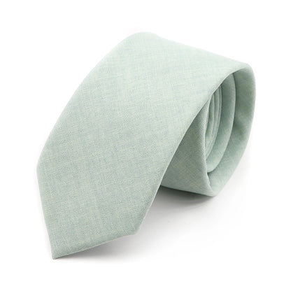 Handmade Cotton Solid Color Neckties For Men