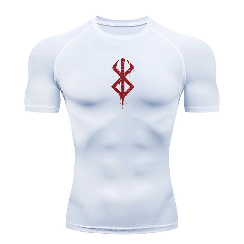 Kurzarm-Kompressionsshirt für Herren – Sportliches Rashguard-T-Shirt für Fitnessstudio und Training