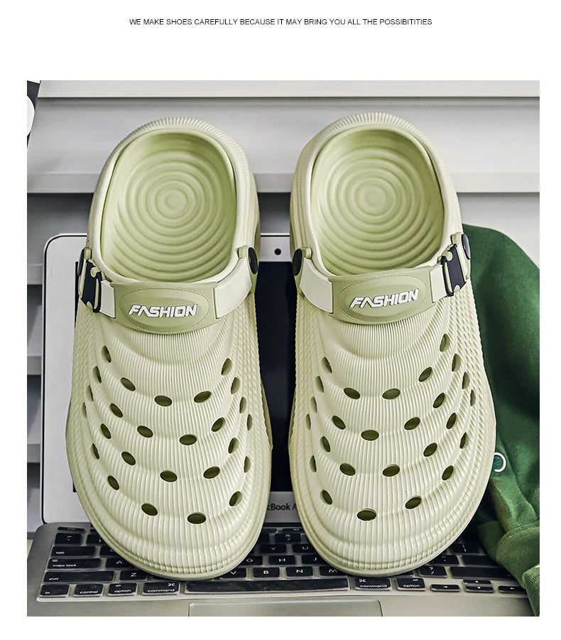 Baotou sabots pantoufles d'été à semelles épaisses