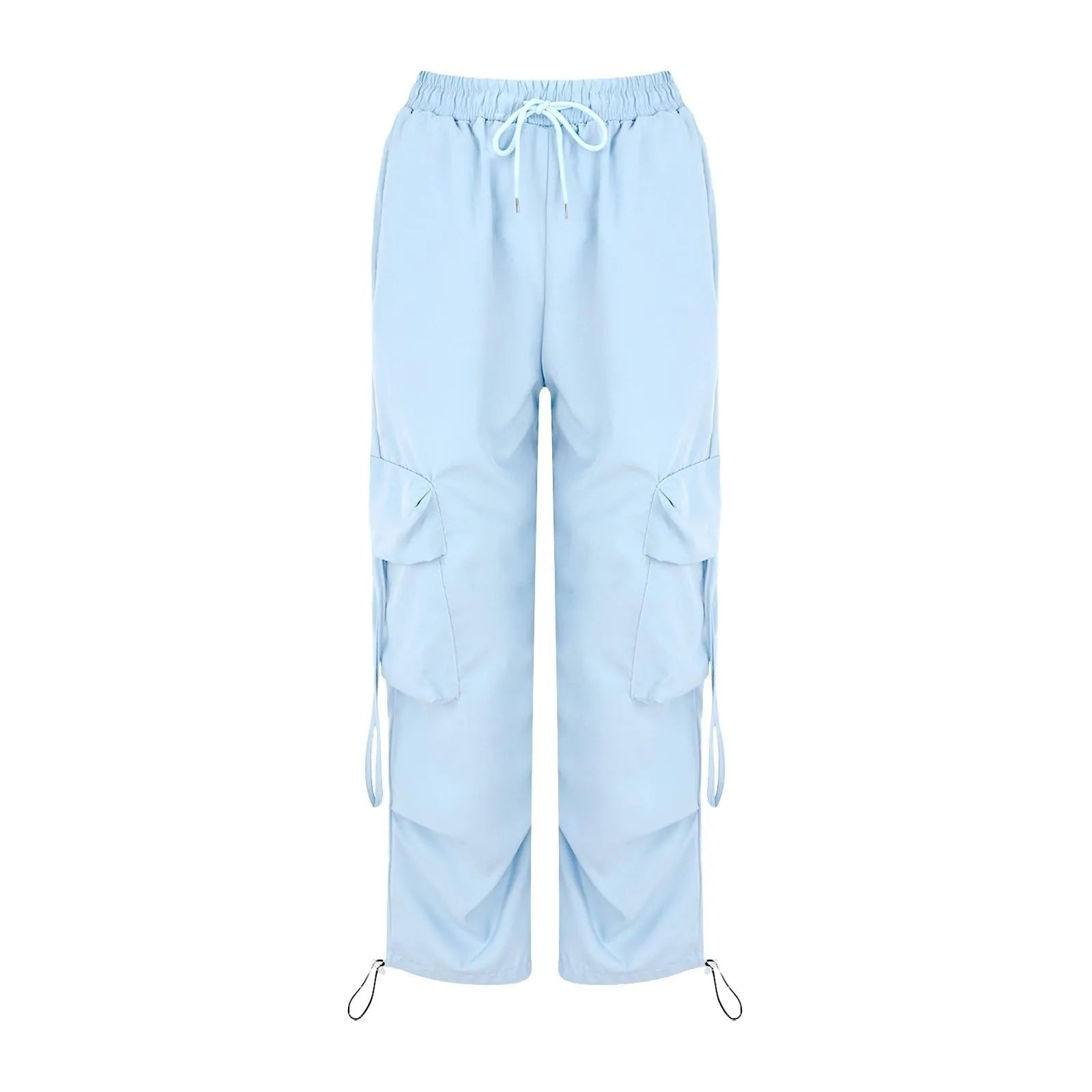 Weit geschnittene Cargohose für Damen – Streetwear-Hose mit Kordelzug, hohem Bund, vielen Taschen und lockerer Passform