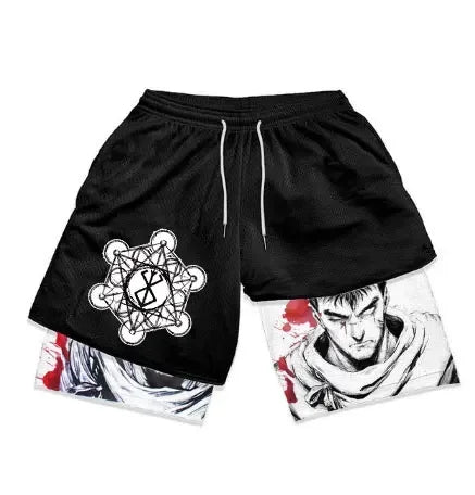2-in-1-Turnshorts mit Berserker-Print für Herren