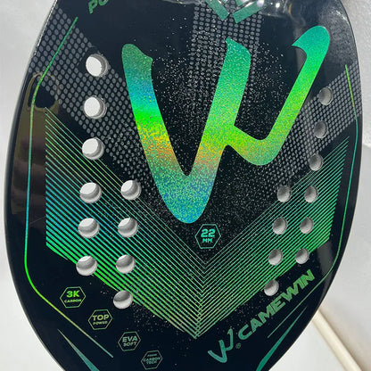 Raquette de tennis de plage holographique 3K avec cadre entièrement en fibre de carbone