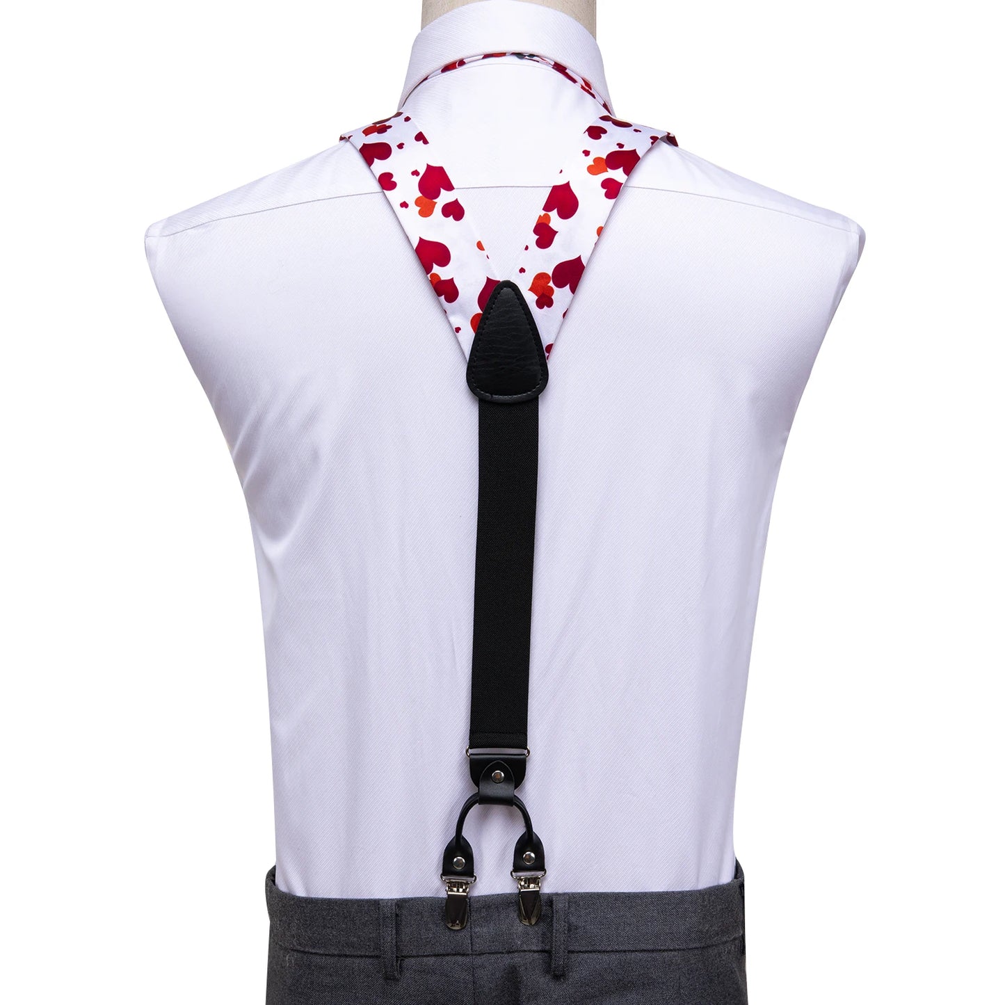 Silk Suspenders with Metal Clips & Bowtie