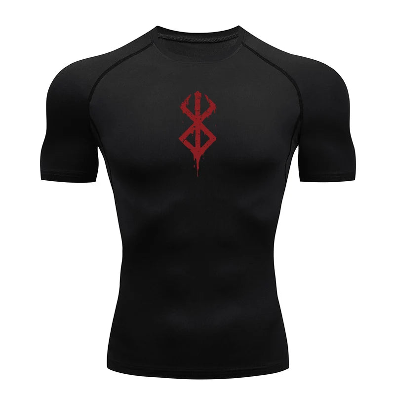 Kurzarm-Kompressionsshirt für Herren – Sportliches Rashguard-T-Shirt für Fitnessstudio und Training