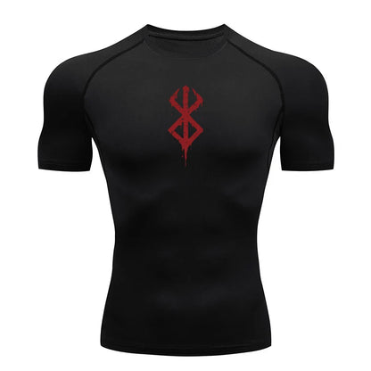Kurzarm-Kompressionsshirt für Herren – Sportliches Rashguard-T-Shirt für Fitnessstudio und Training