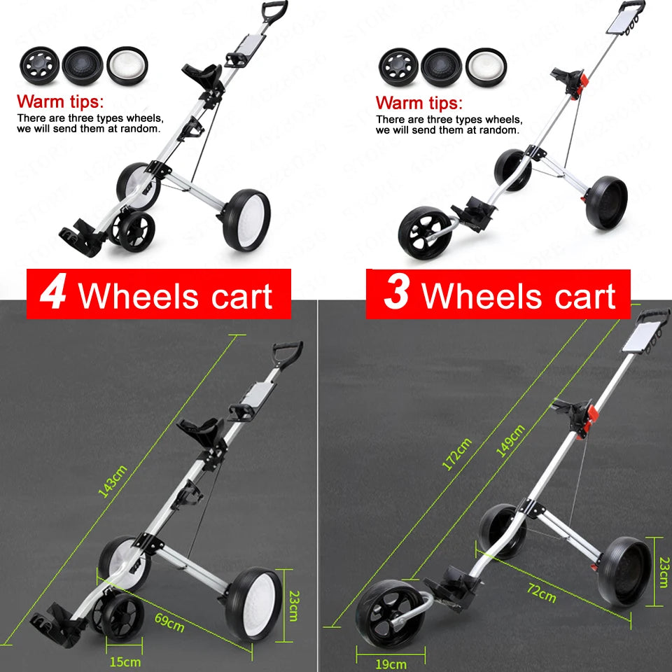 PGM Folding Sports Travel 3 Wheel Push Golf Cart