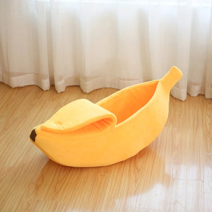 Bequeme Haustierbettwäsche in Bananenform