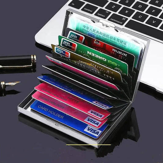 Stainless Steel Credit Card Holder with 10 Slots