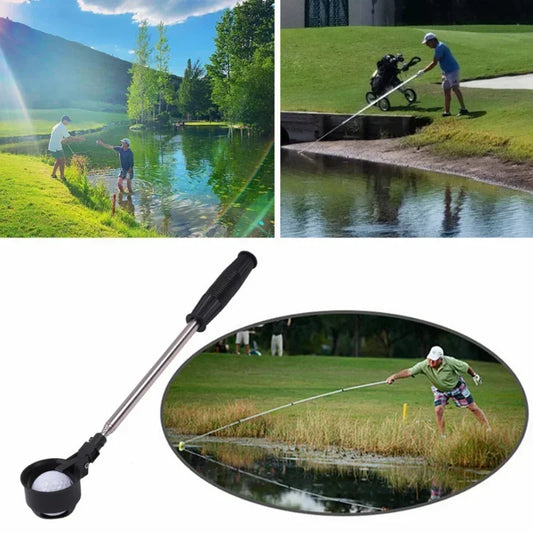Auto-Lock Scoop Extendable Golf Ball Retriever – Telescopic Golf Ball Picker Tool