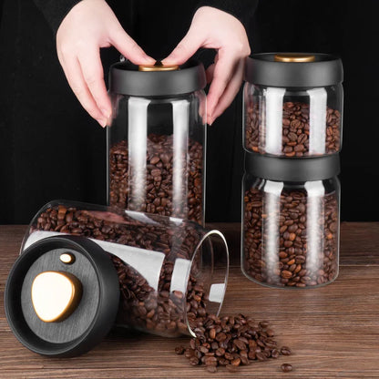 Glass Vacuum-Sealed Jug for Coffee Beans