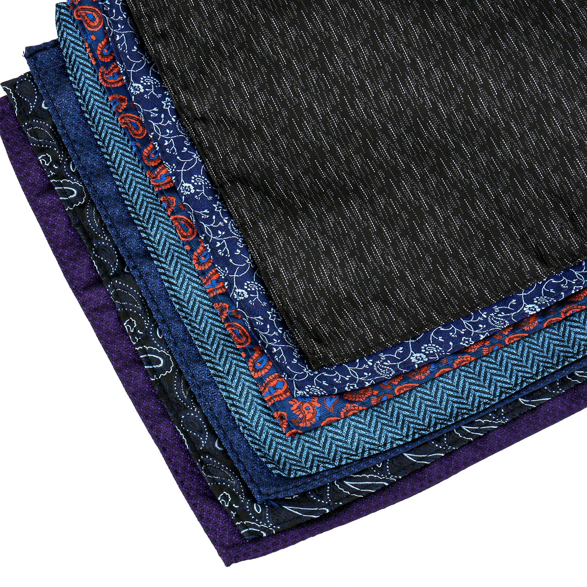 Pochette de costume homme à motif cachemire multicolore – Mouchoir de mariage tissé jacquard