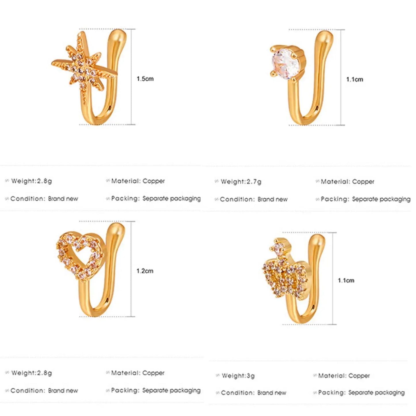 Faux piercing délicat pour le nez