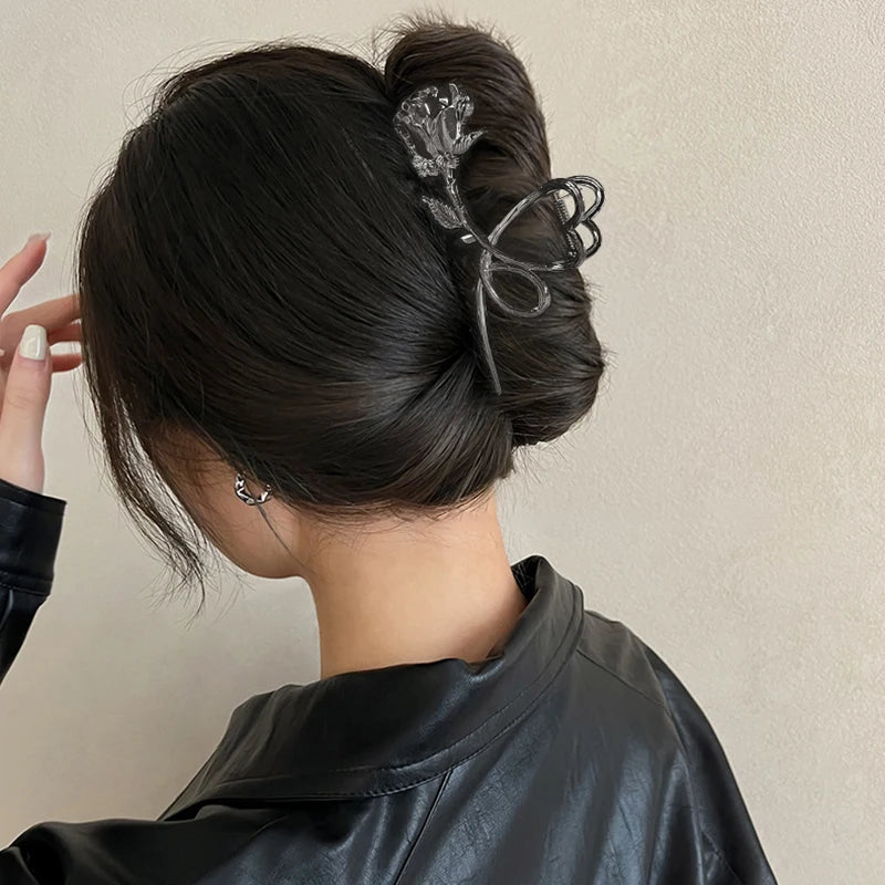 Pinces à cheveux vintage Rose - Accessoires pour cheveux fleurs en métal