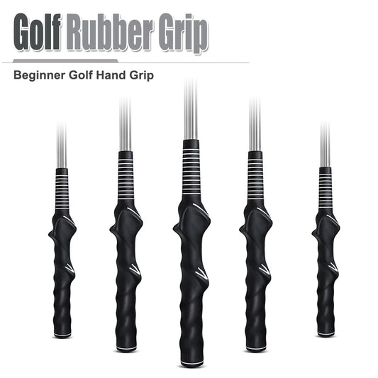 Universal Golf Swing Trainer Grip Handle – Non-Slip Rubber Golf Training Aid High Traction Standard Grip