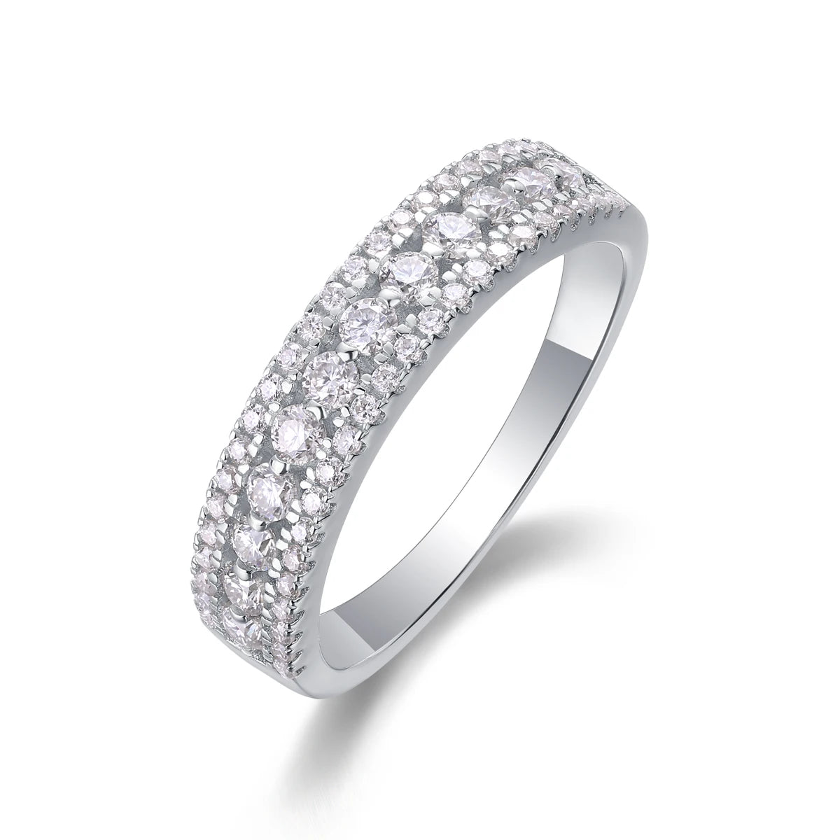 Alliances demi-éternité en argent 925 et diamants pour femme