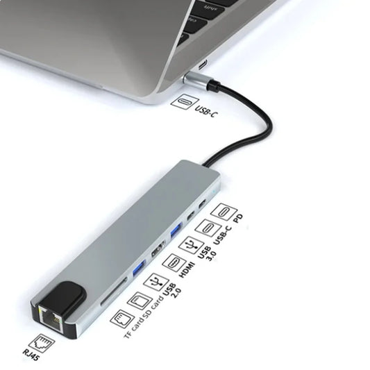 Dock Adapter HDMI-kompatibel VGA RJ45 Splitter PD Ladung Typ-C USB
