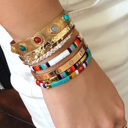 Tila Beads Elastic Bracelet Sets for Women