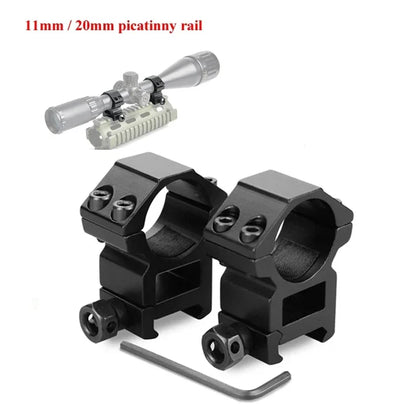 2PCS Hunting Rifle Scope Mount Rings for 25.4mm/30mm Tubes - 11mm/20mm Rails