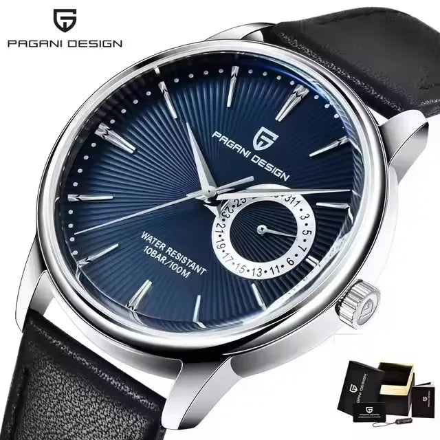 Men’s Quartz Watch – Waterproof Leather Strap Sports Wristwatch