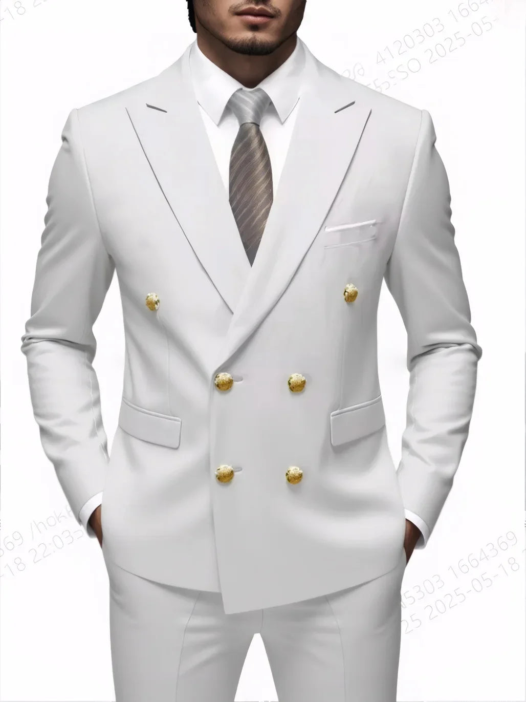 Men Classical Korean Style 2 Pcs Suit Set