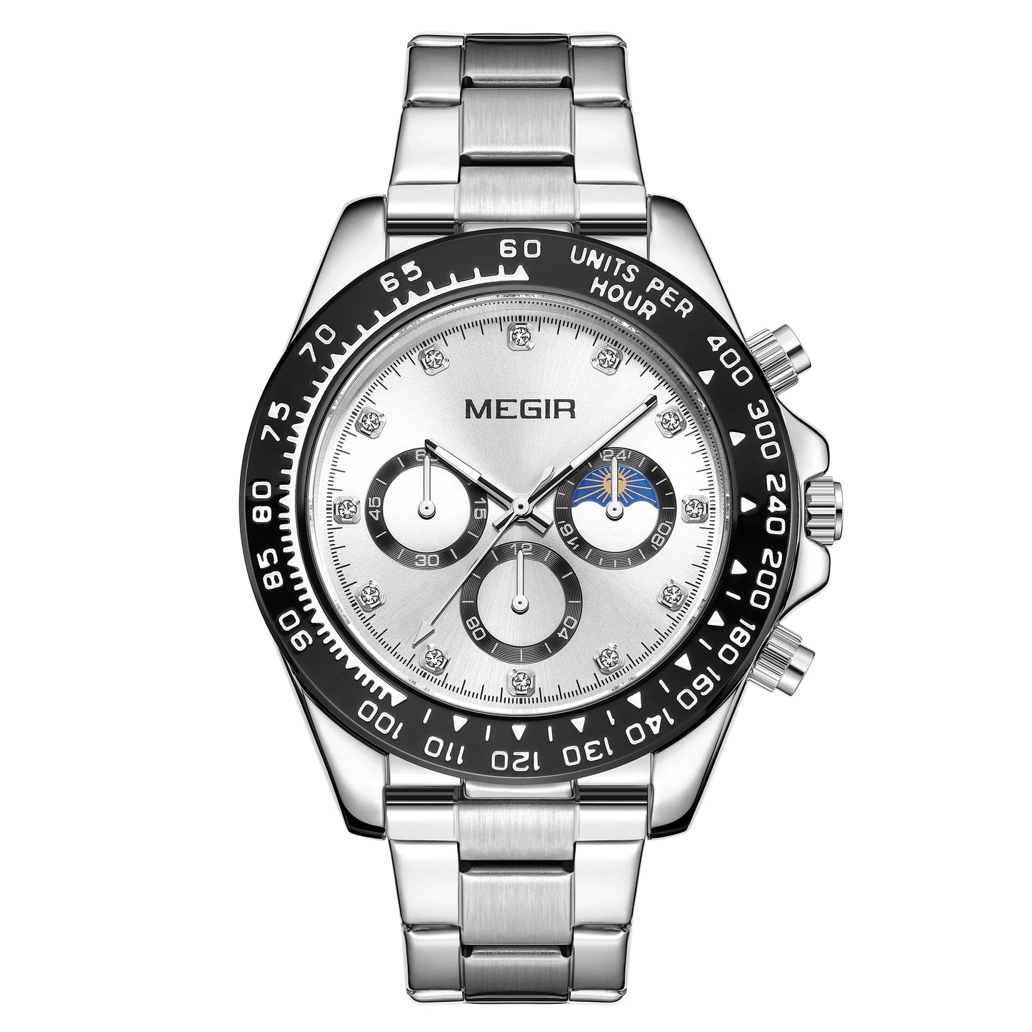 Herren-Quarzuhr aus Edelstahl – Wasserdichte Outdoor-Sportarmbanduhr mit Leuchtzifferblatt