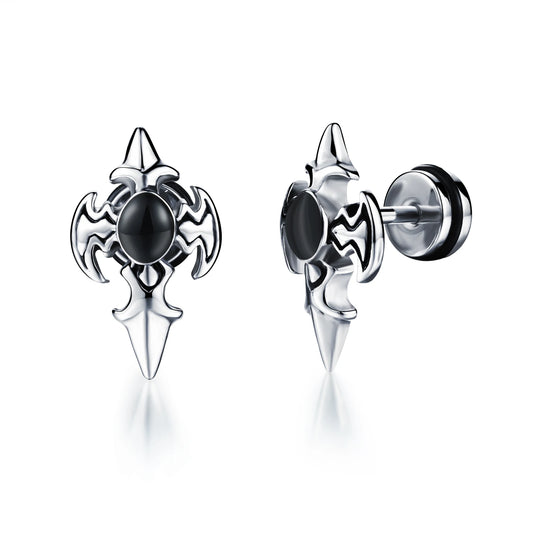 Unisex Punk Stainless Steel Gothic Stud Earrings