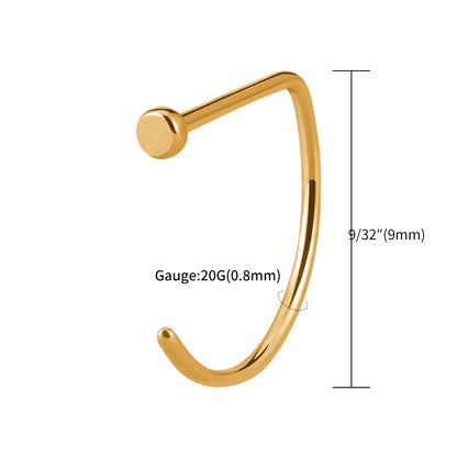 5PCS 20G Titanium Open D Shape Nose Ring Hoop