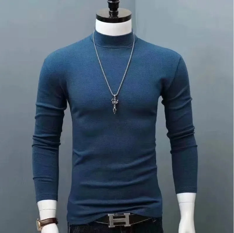 Men's Thin Cotton Turtleneck Underwer Warm Sweater