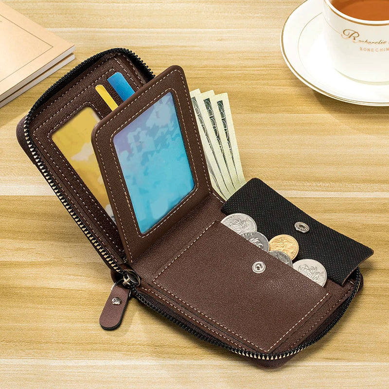 New Men's stylish Retro Zip Wallet