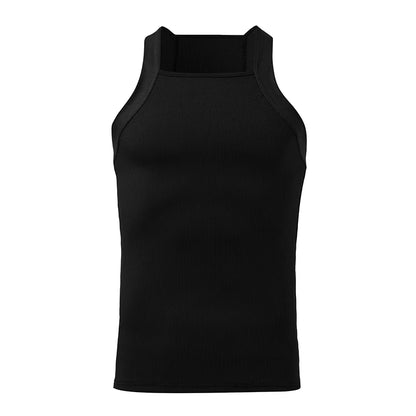 Solid Color O-neck Sleeveless Skinny Tank Top