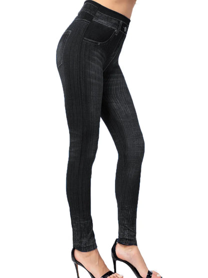 Women's Gym Leggins High Waist Elastic Butterfly Pritned Pencil Jeans