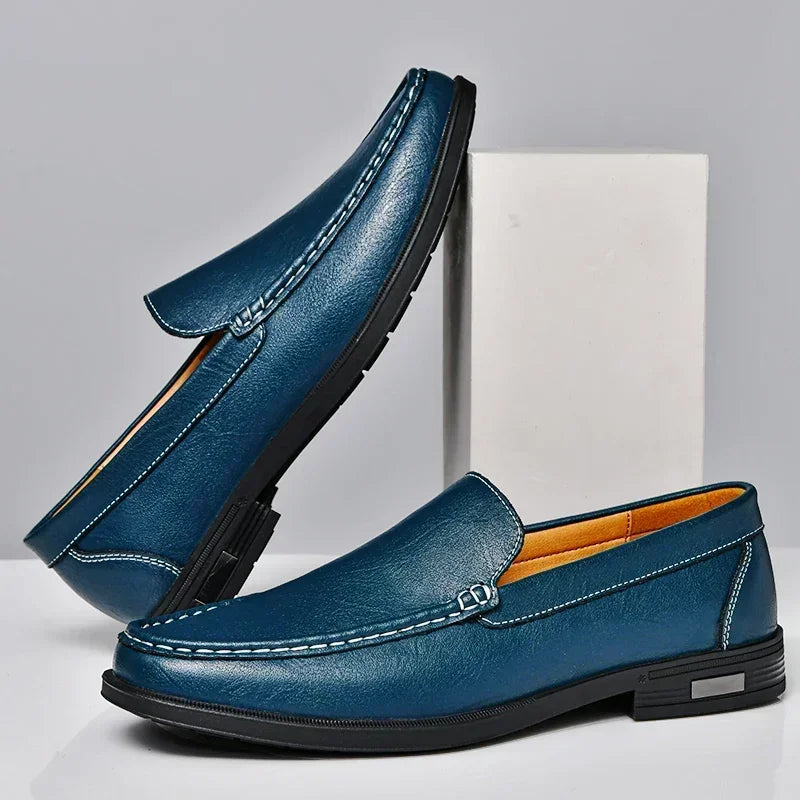 Mocassins habillés à enfiler en cuir véritable pour hommes