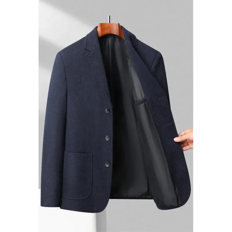 Slim-Fit-Blazer für Herren – Unifarbene Freizeit- und Business-Anzugjacke für Hochzeiten