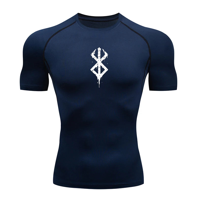Kurzarm-Kompressionsshirt für Herren – Sportliches Rashguard-T-Shirt für Fitnessstudio und Training